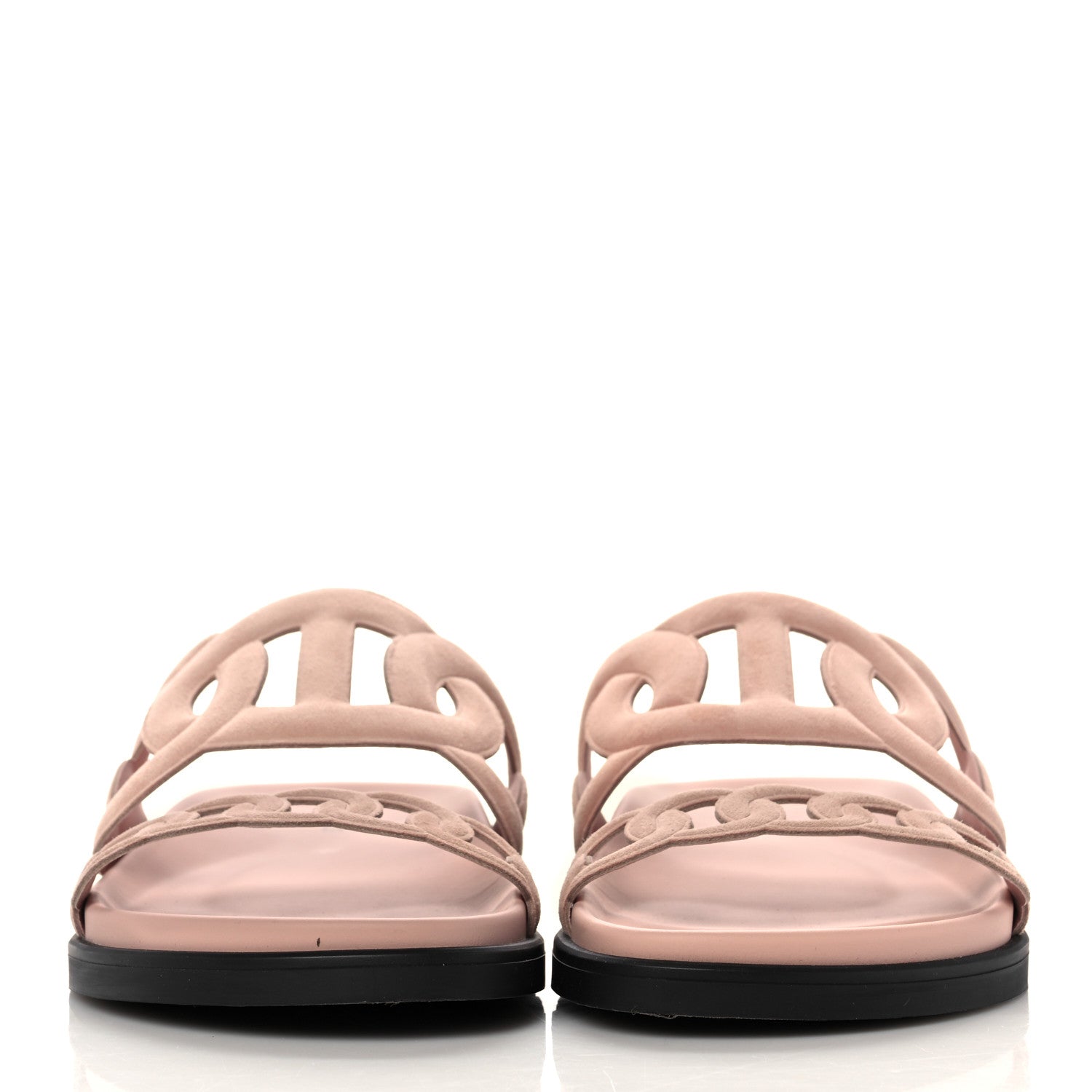 Hermes Suede Goatskin Extra Sandals 36.5 Rose Opaline 2 of 9