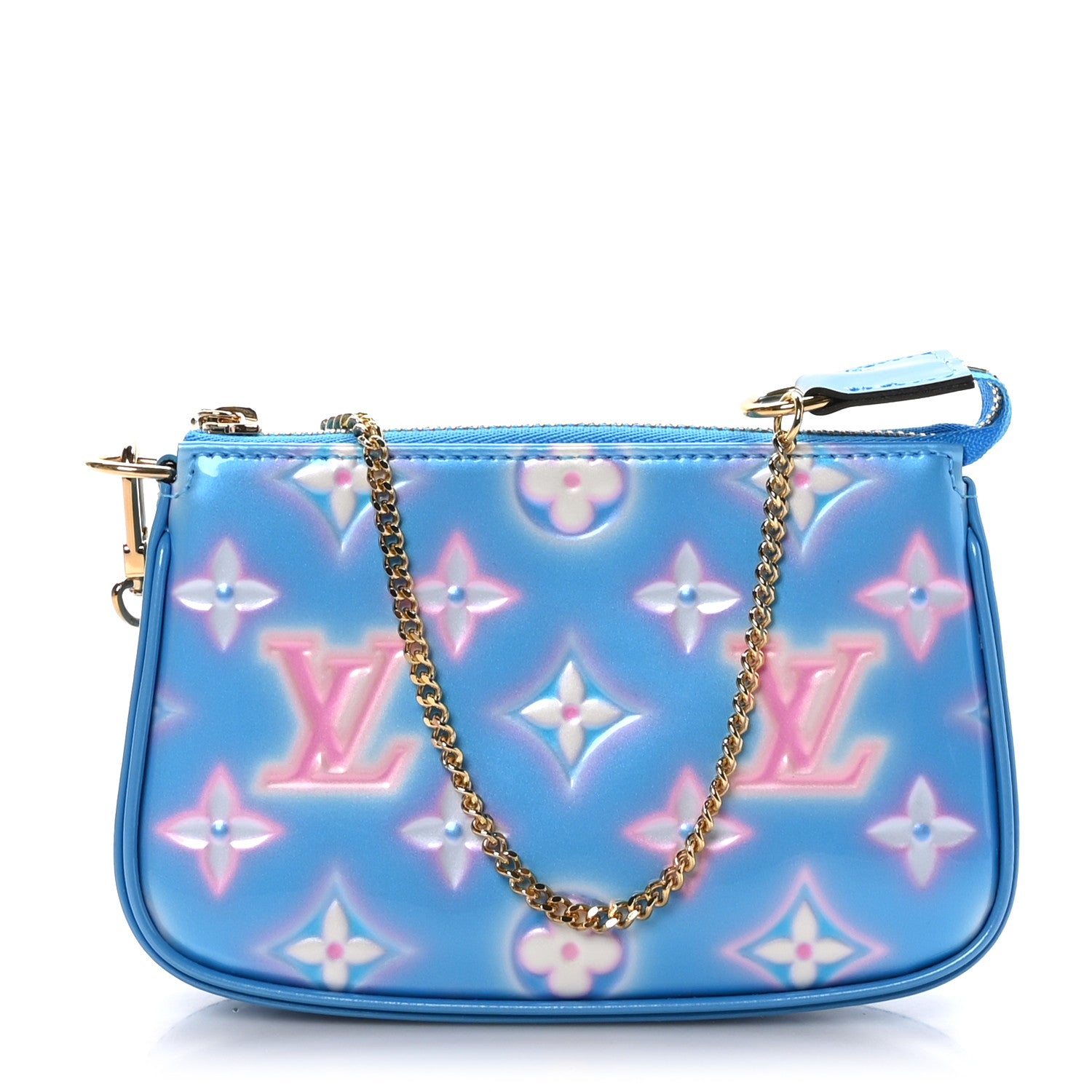 Louis Vuitton LOUIS VUITTON Vernis Valentine Mini Pochette Accessories Baby Blue Neon 1 of 9