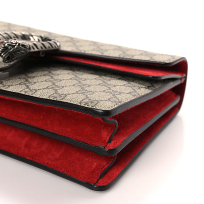 Gucci GG Supreme Monogram Suede Small Dionysus Shoulder Bag Beige Ebony Vulcanic Red 10 of 10