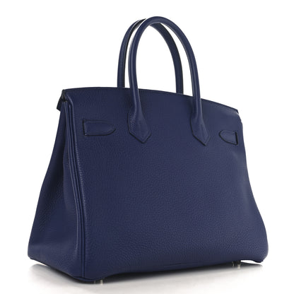 Hermes Togo Swift Officier Birkin 30 Bleu Encre Rouge H 2 of 12