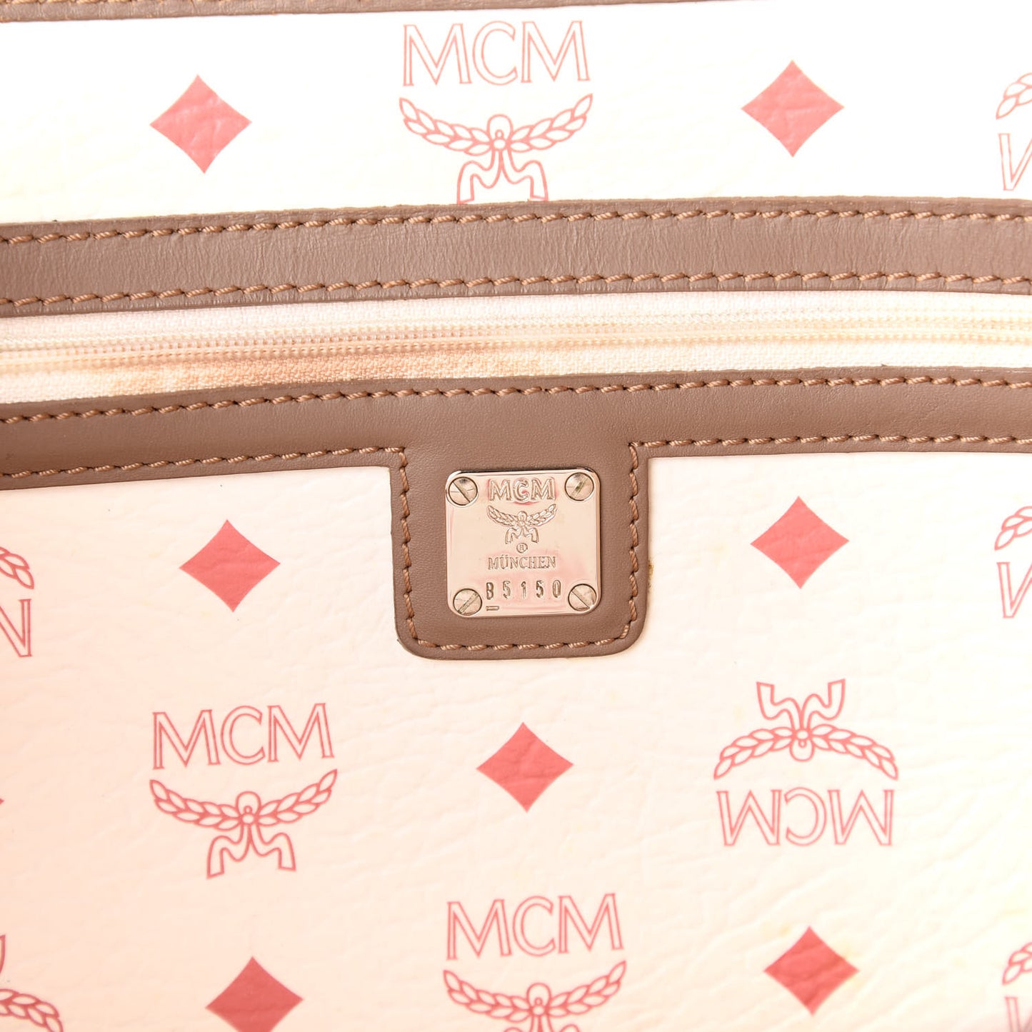 Visetos Striped Munich Lion Tote White