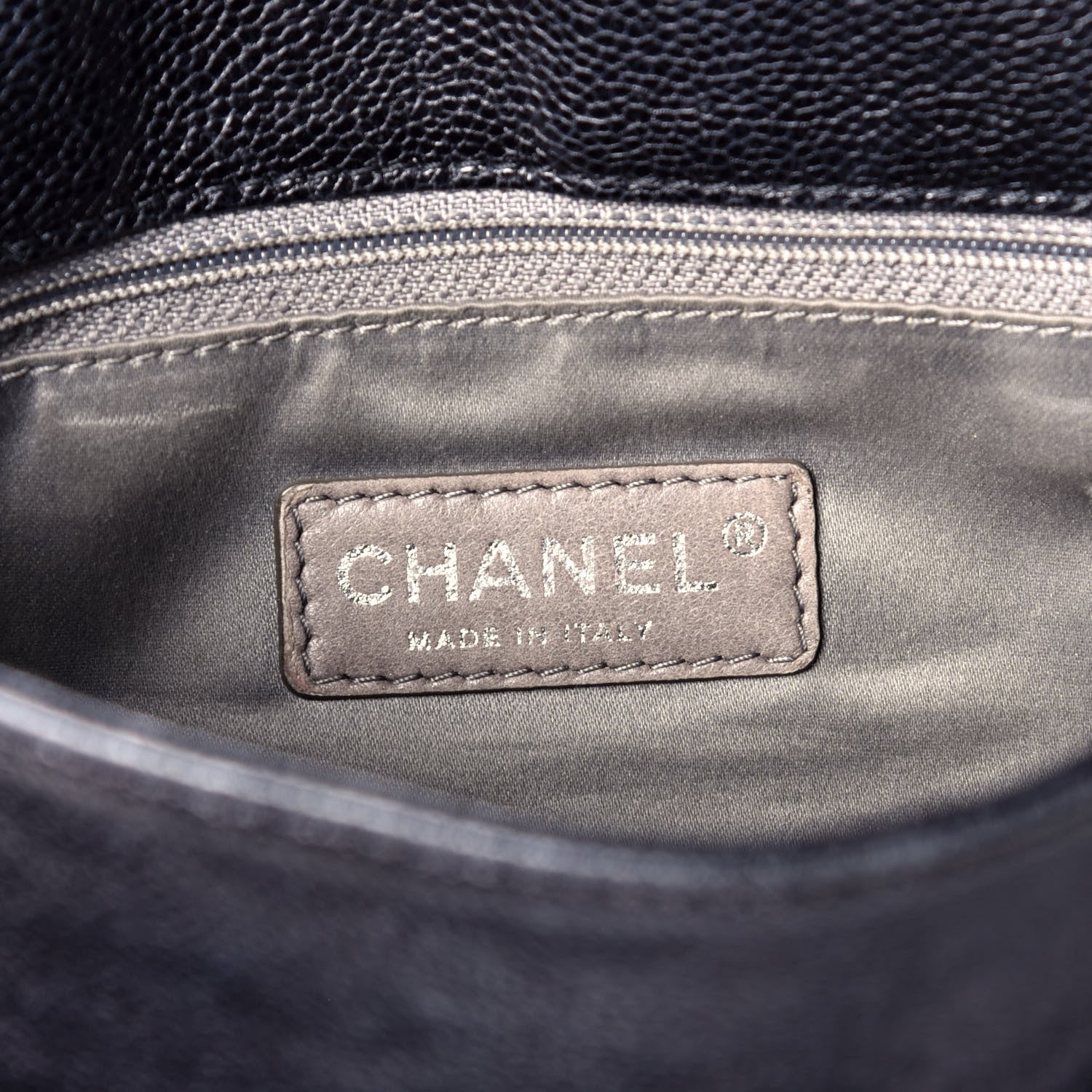 Chanel Glazed Caviar Pocket In The City Tote Black 6 of 10