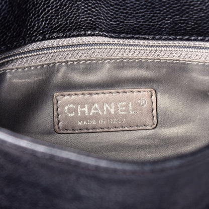 Chanel Glazed Caviar Pocket In The City Tote Black 6 of 10