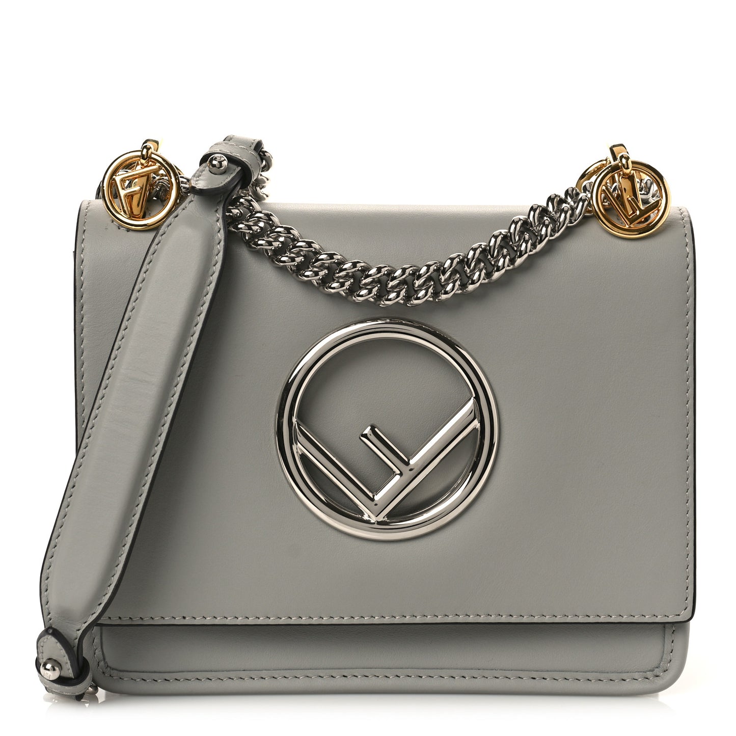 Vitello Century Opaco F is Fendi Small Kan I Shoulder Bag Grigio Perla