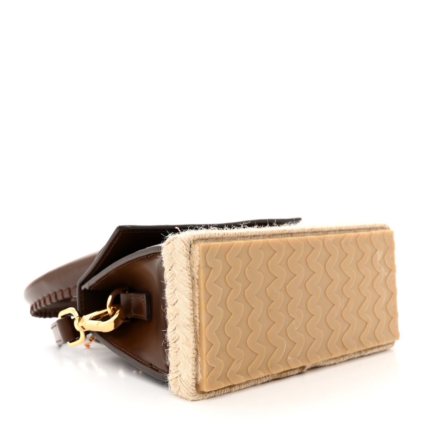 Smooth Calfskin Raffia Le Chiquito Moyen Corado Brown