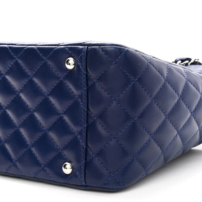 Chanel Lambskin Chevron Quilted Small Surpique Tote Dark Blue 10 of 11