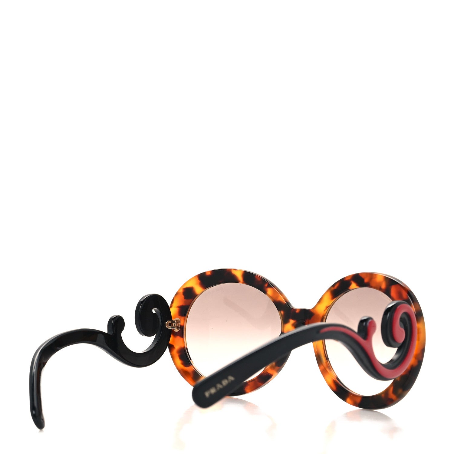 Prada Baroque Sunglasses SPR 08T Tortoise Red Black 4 of 7
