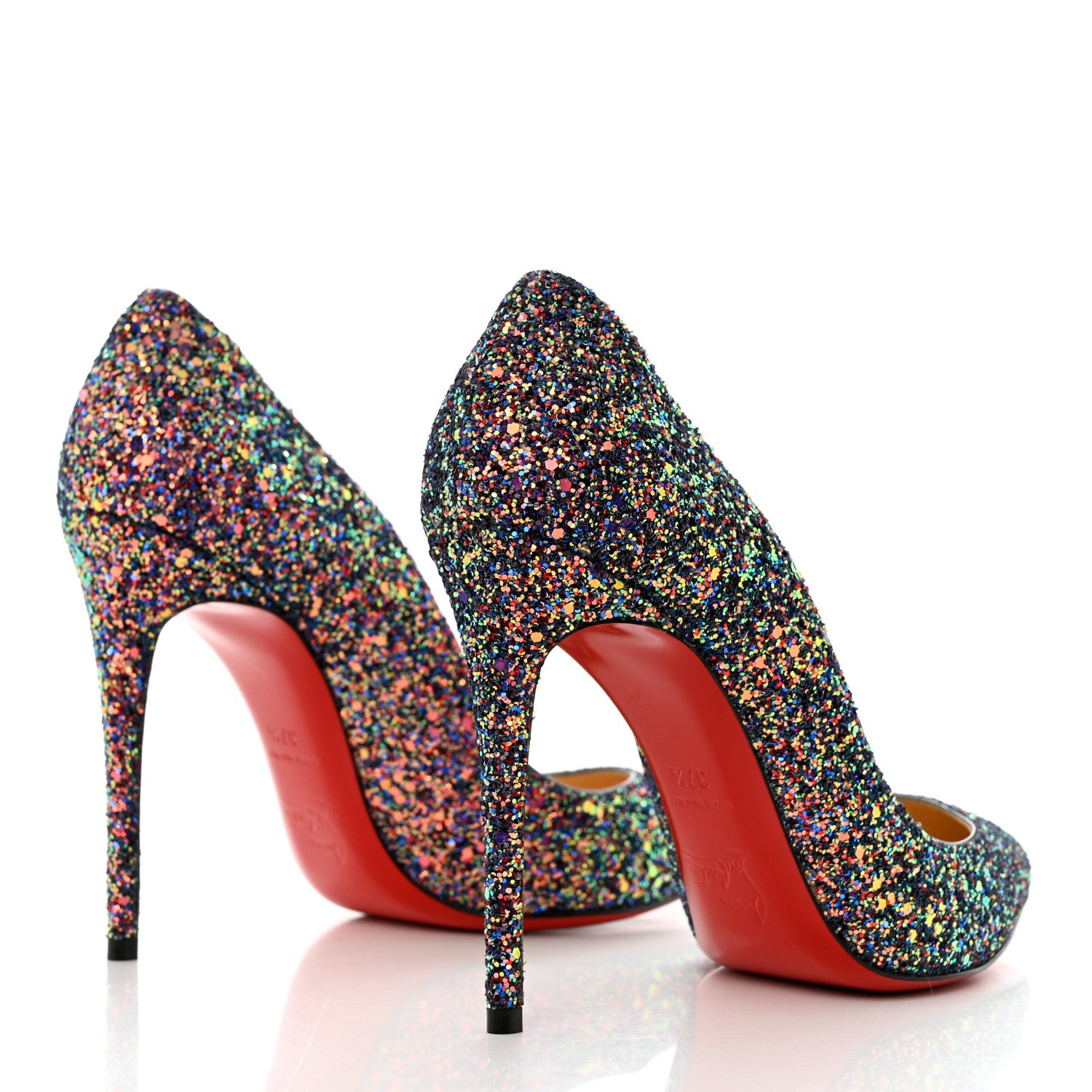 Christian Louboutin Glitter Pigalle Follies 100 Pumps 37.5 China Blue 4 of 11
