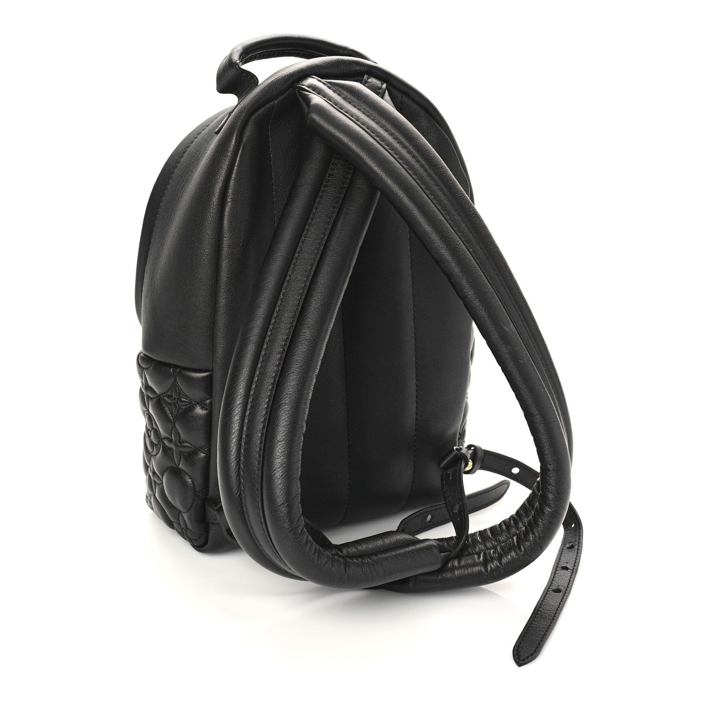 Lambskin Flower Quilted Palm Springs Backpack PM Black