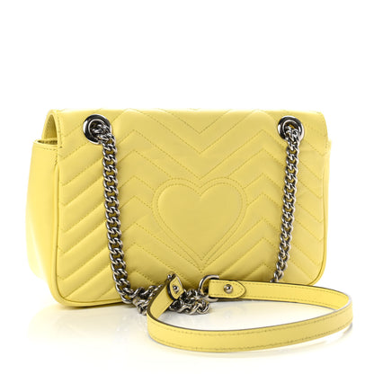 Gucci Calfskin Matelasse Small GG Marmont Shoulder Bag Banana 3 of 10