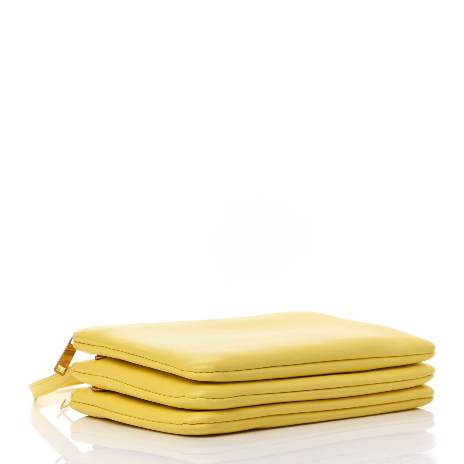 Celine Lambskin Small Trio Crossbody Bag Citron 3 of 4