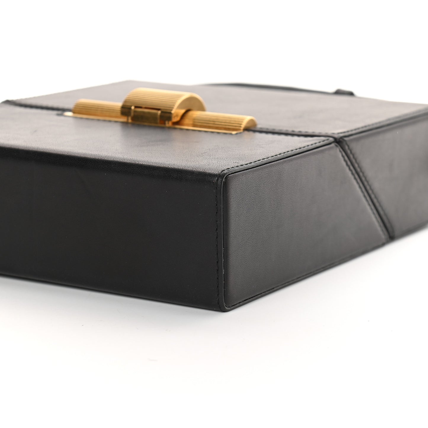 Calfskin Daisey Box Clutch Black