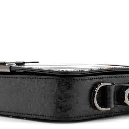 Off-White Saffiano Striped Mini Diag Binder Clip Bag Black White Indus 9 of 11