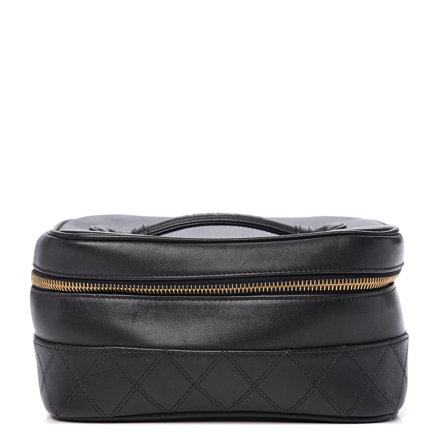 Lambskin Vanity Cosmetic Case Black