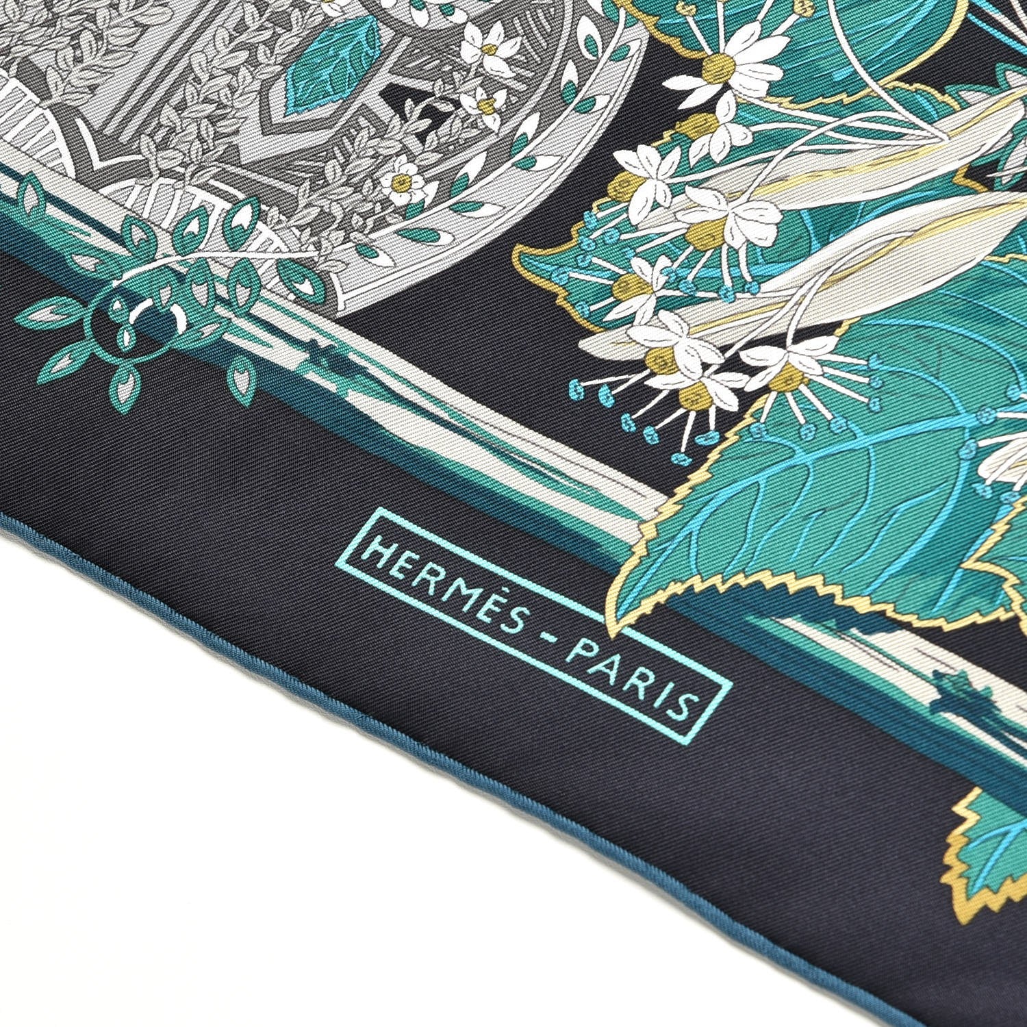 Hermes Silk Mythes Et Metamorphoses Scarf 90 Marine Turquoise Vert 3 of 6