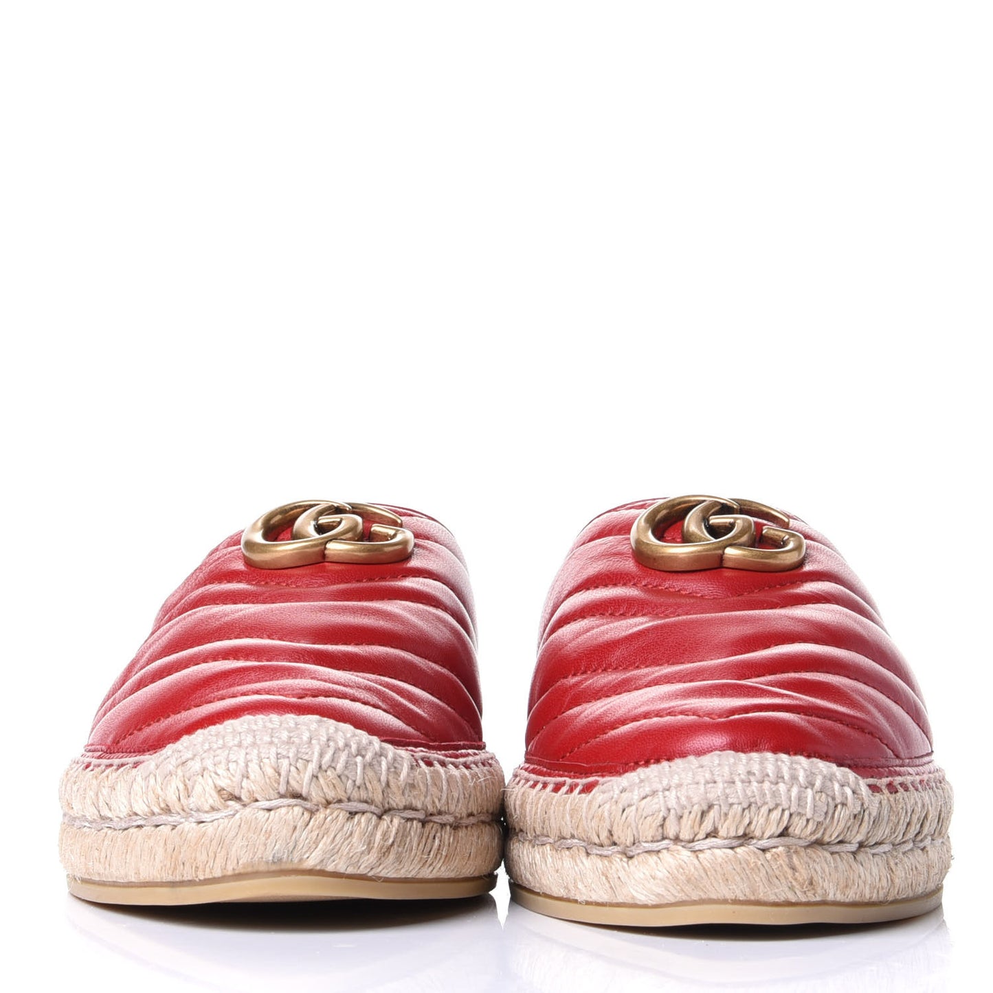 Nappa Matelasse GG Marmont Espadrille Slippers 40 Hibiscus Red