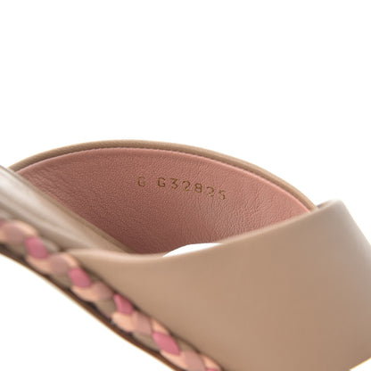 Chanel Lambskin Braided Mule Sandals 38 Light Brown 9 of 10