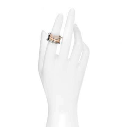 Bulgari 18K Rose White Gold Diamond Labyrinth B.Zero1 Four-Band Ring 52 6 2 of 4