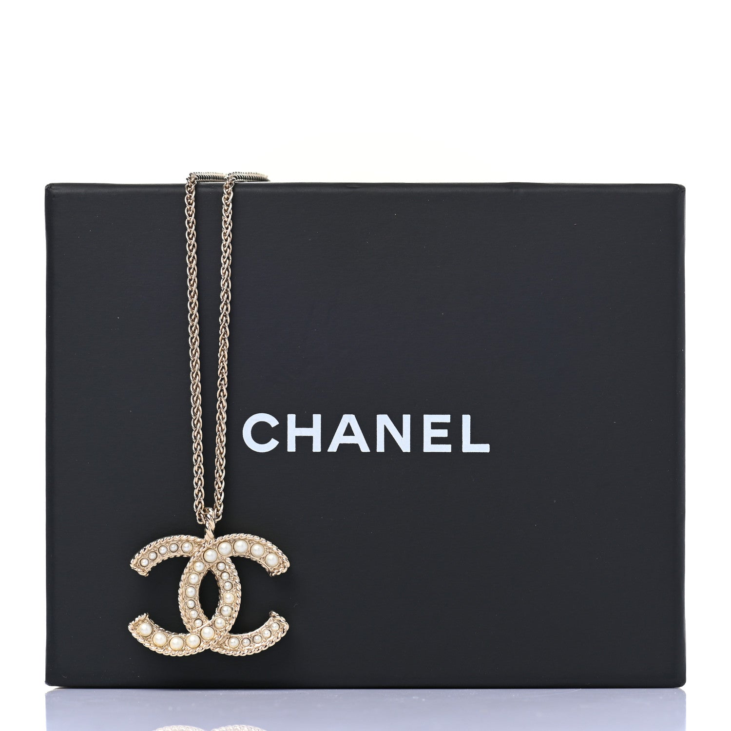 Chanel Pearl CC Pendant Necklace Gold 7 of 7