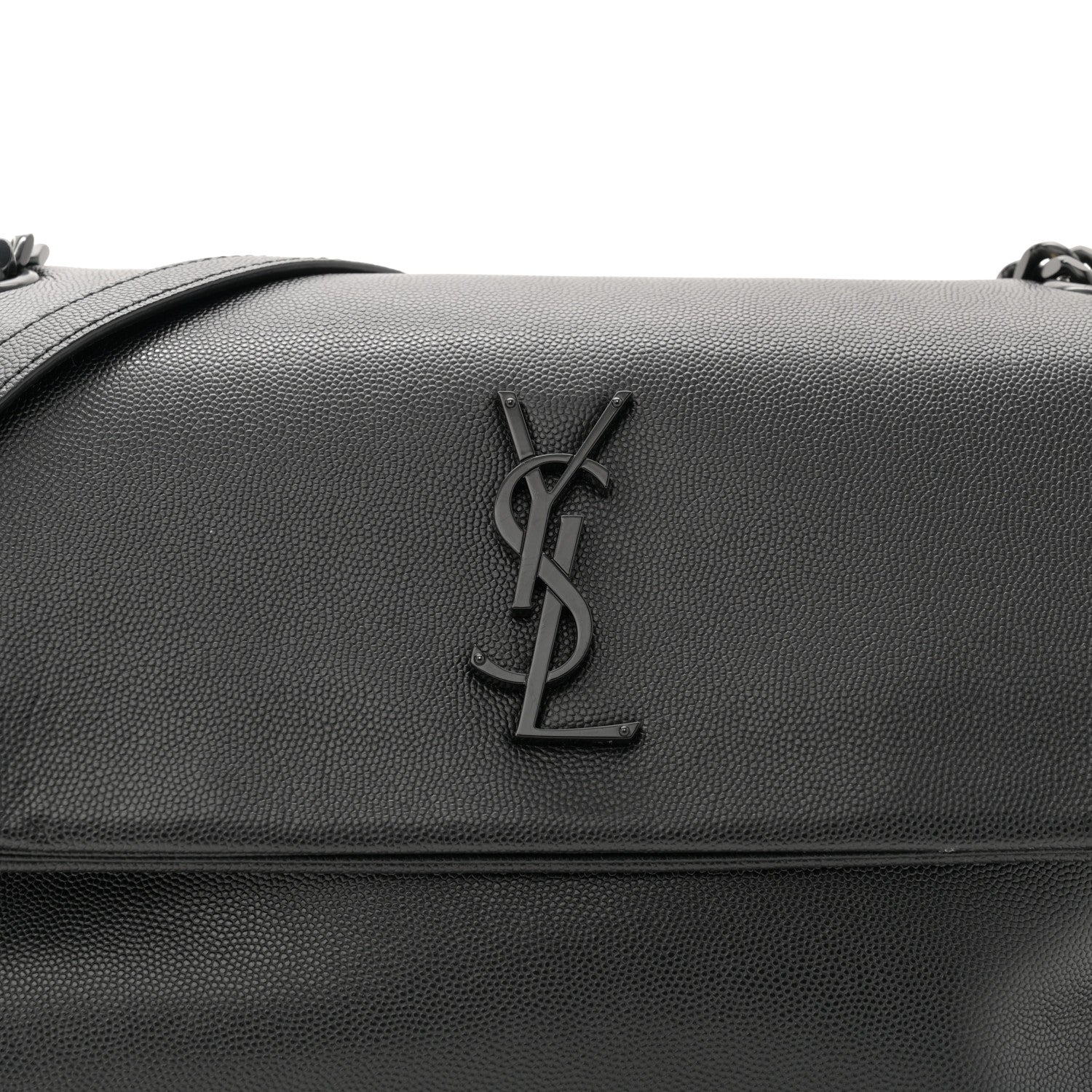 Saint Laurent Grain De Poudre Medium West Hollywood Monogram Fold-Over Black 8 of 10