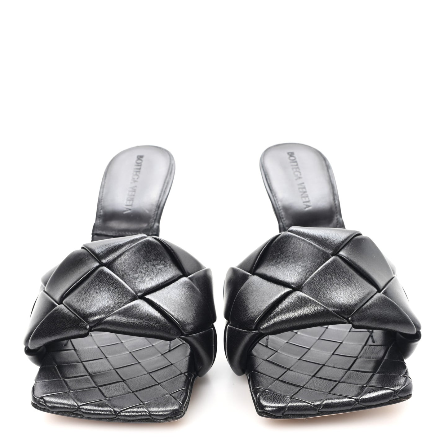 Nappa Maxi Intrecciato Lido Mule Sandals 37 Black