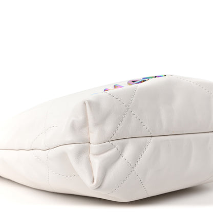 Chanel Shiny Calfskin Quilted Rainbow Mini Chanel 22 White 9 of 10