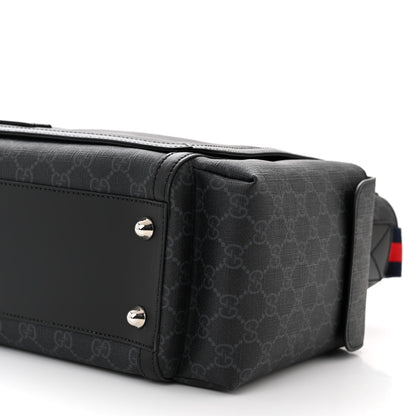Gucci GG Supreme Monogram Web Messenger Diaper Bag Black Grey 11 of 11