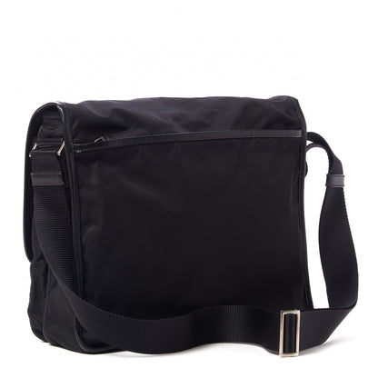 Prada Tessuto Nylon Saffiano Logo Messenger Bag Black 3 of 9