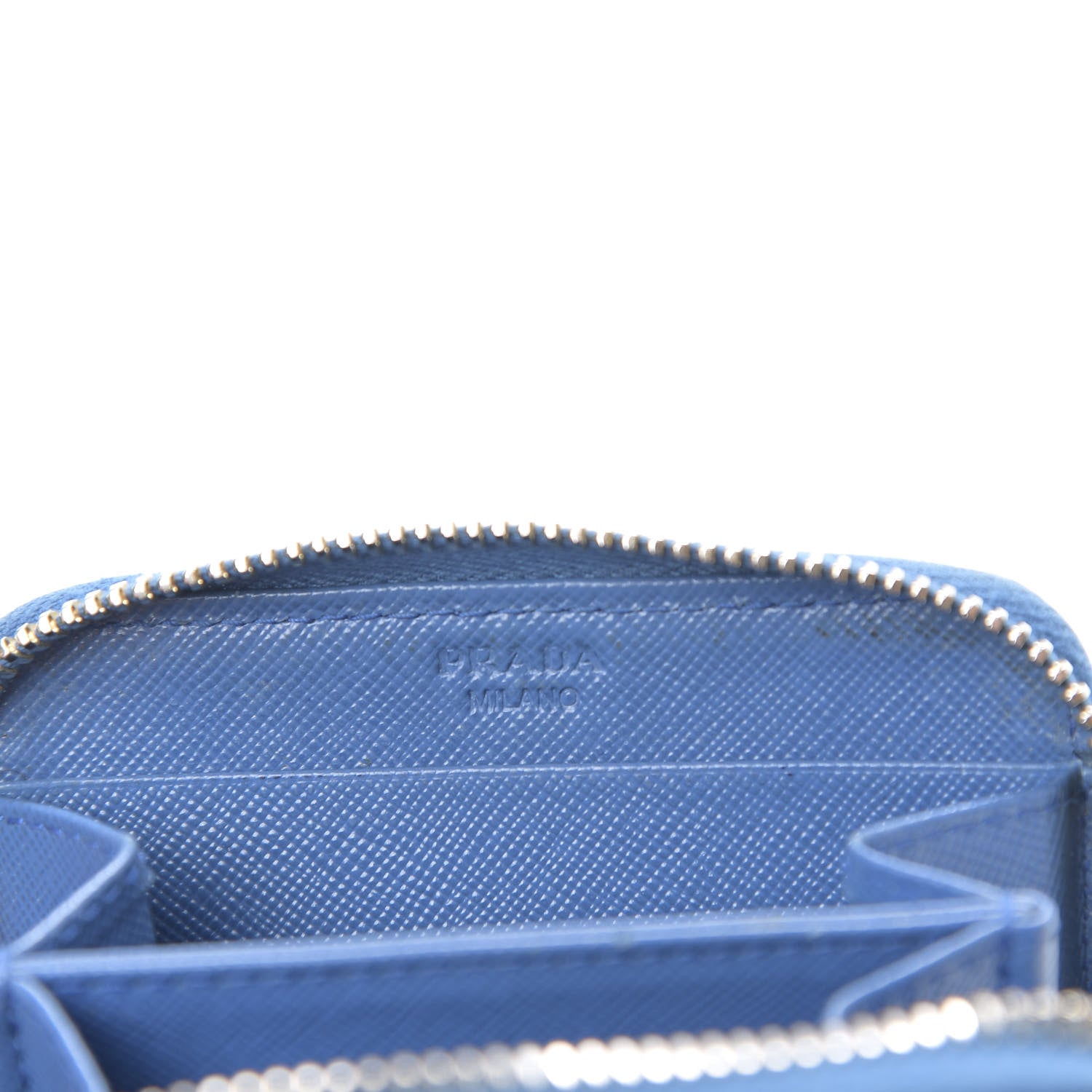 Prada Saffiano Metal Coin Purse Cobalto 5 of 10