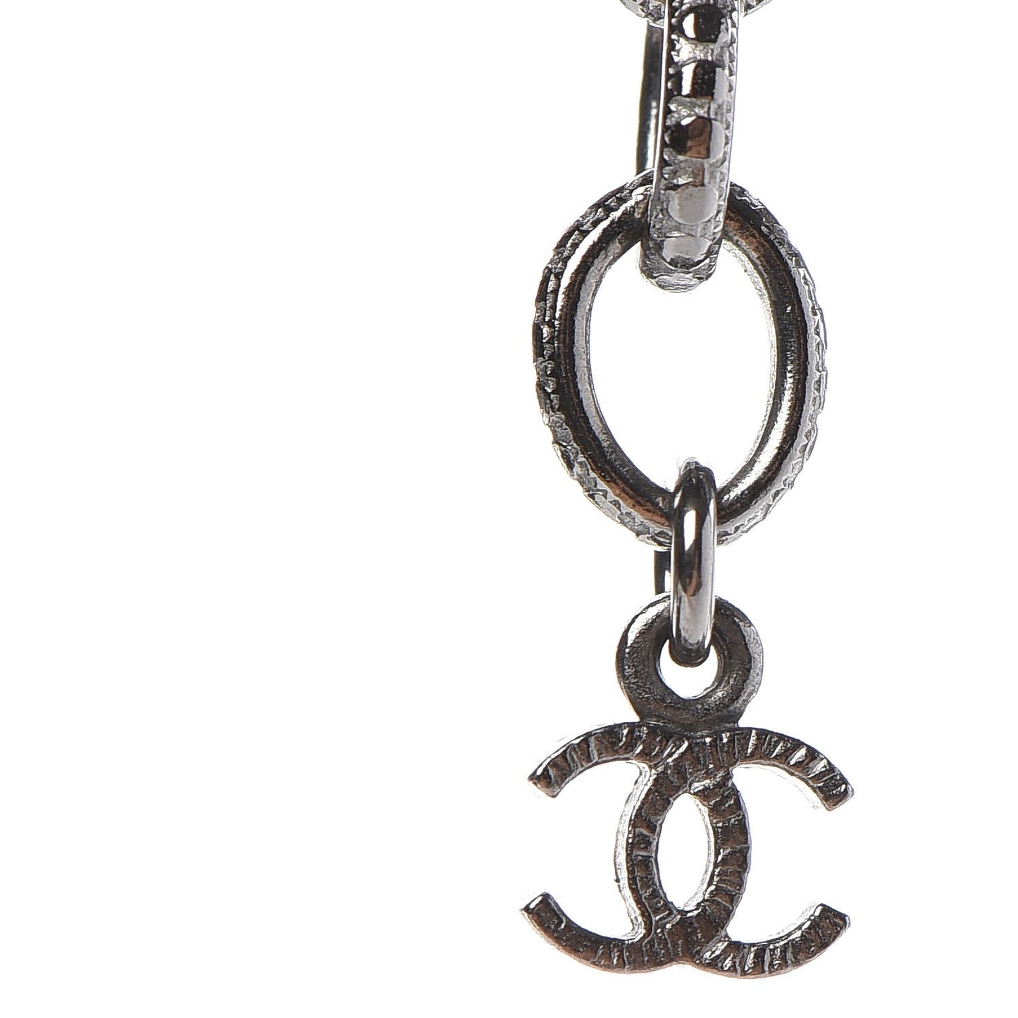 Ruthenium Graduated Bead Crystal CC Long Necklace Black