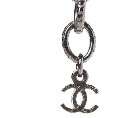 Chanel Ruthenium Graduated Bead Crystal CC Long Necklace Black 4 of 7