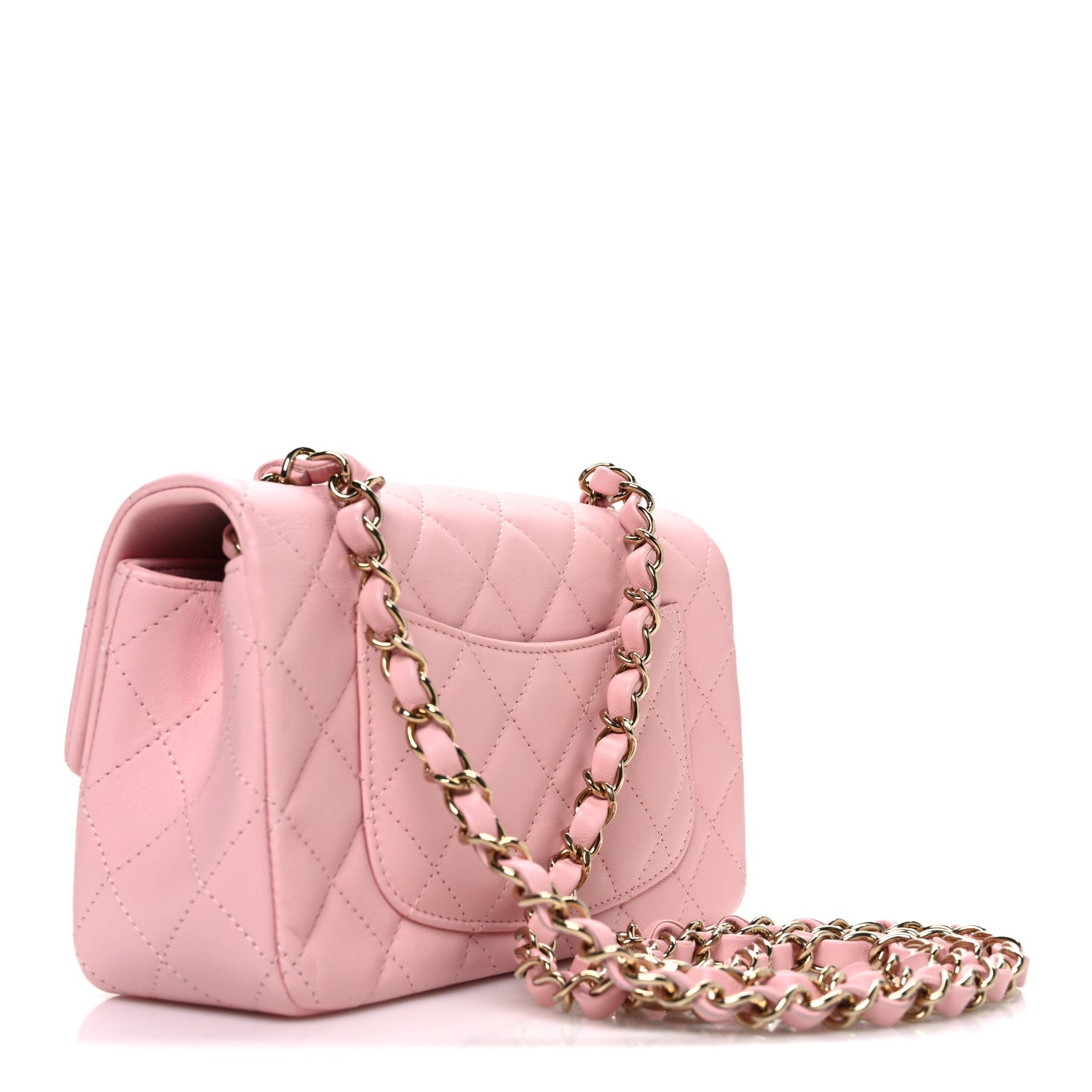Chanel Lambskin Quilted Mini Rectangular Flap Pink 3 of 10