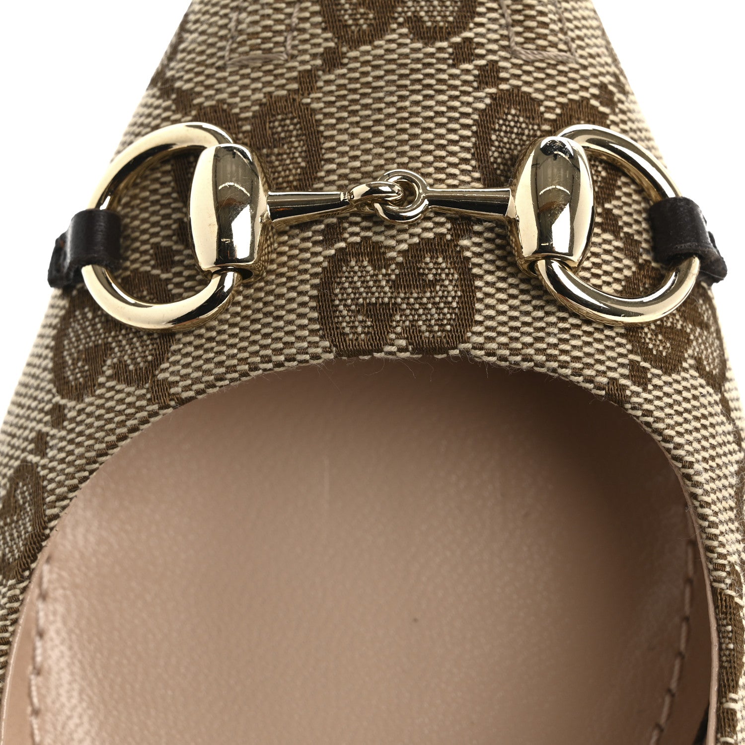 Gucci Monogram Horsebit Womens Slingback Ballet Flat 36.5 Beige Ebony Cocoa 14 of 14