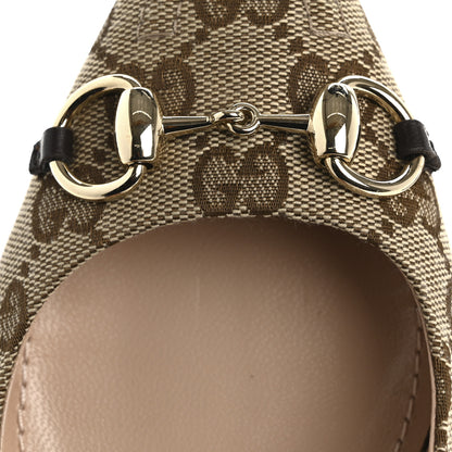 Gucci Monogram Horsebit Womens Slingback Ballet Flat 36.5 Beige Ebony Cocoa 14 of 14