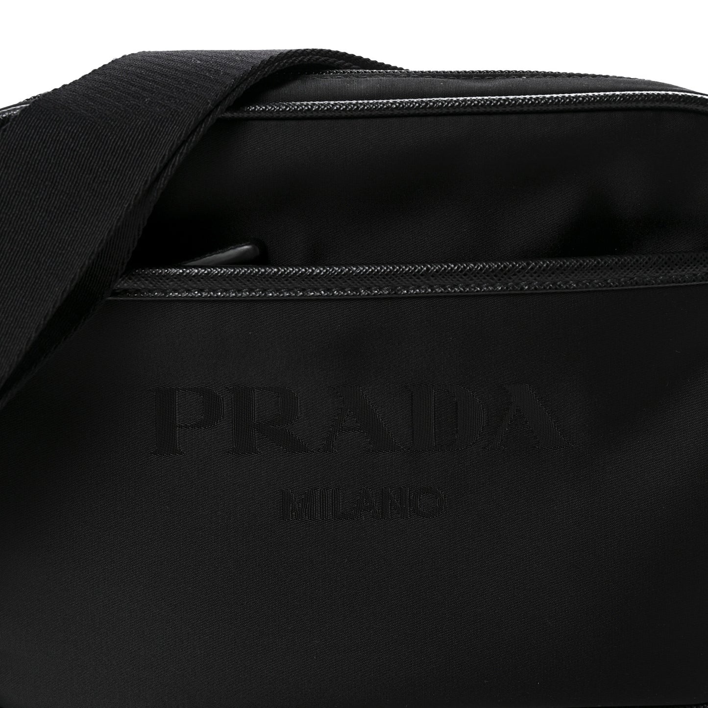 Tessuto Nylon Saffiano Logo Camera Bag  Black
