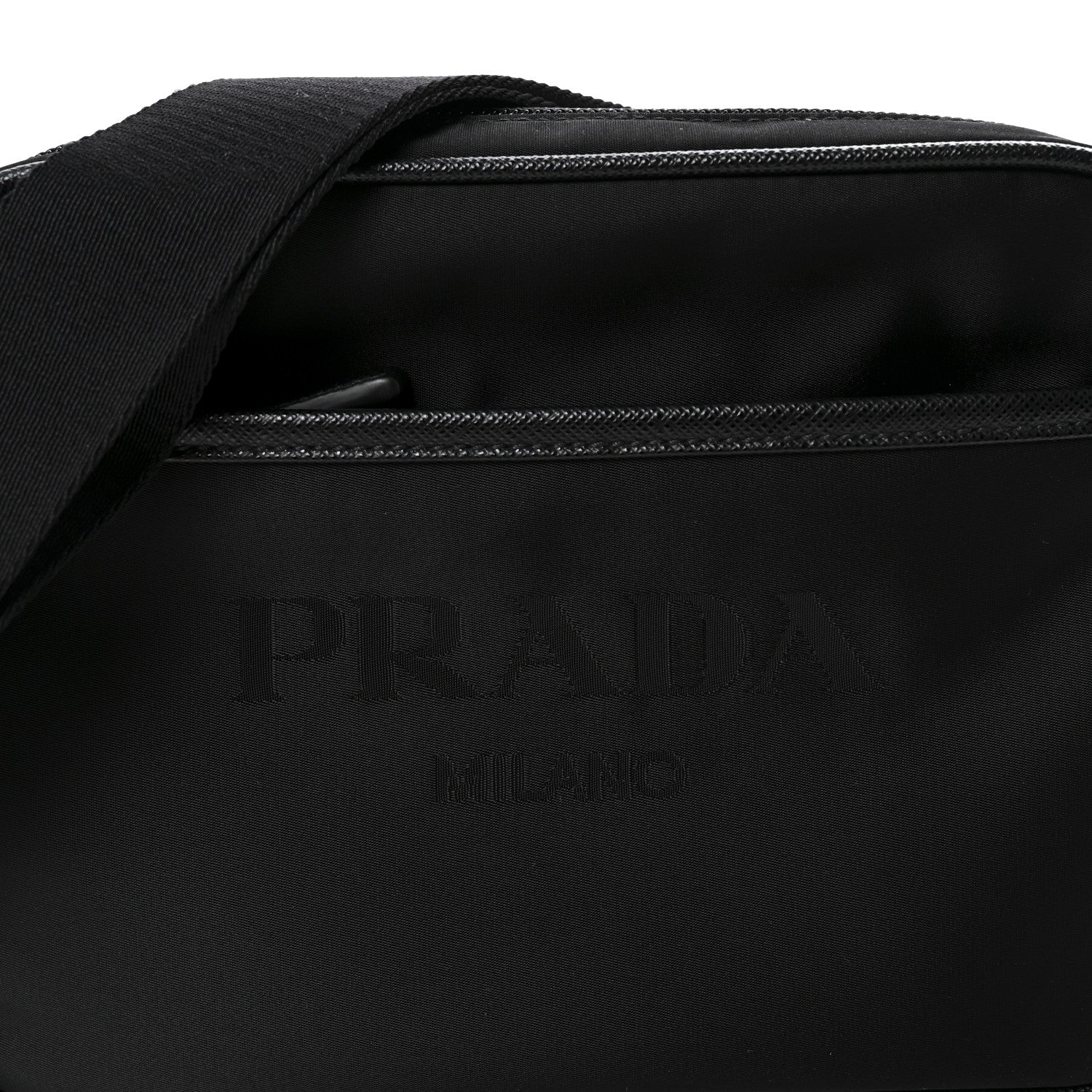 Prada Tessuto Nylon Saffiano Logo Camera Bag  Black 8 of 11