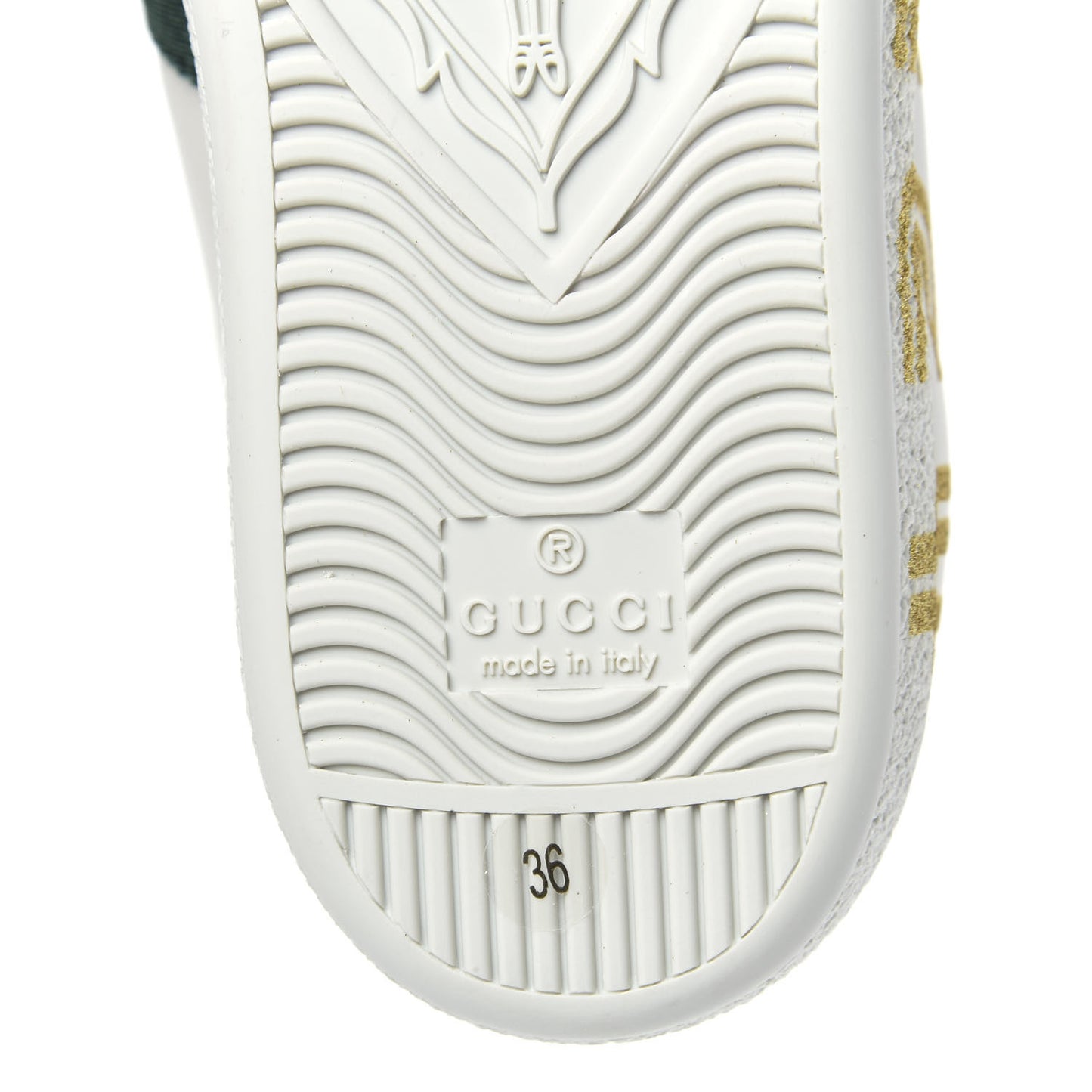 X SEGA Calfskin Ayers Web Guccy Womens Ace Sneakers 36 White