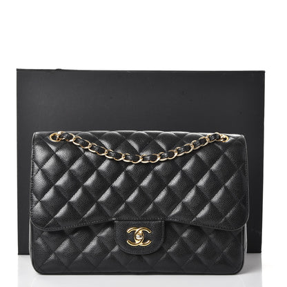 Chanel Caviar Quilted Jumbo Double Flap Black 9 of 9