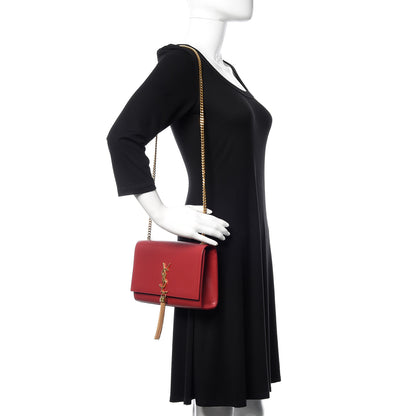 Saint Laurent Smooth Calfskin Medium Classic Monogram Kate Tassel Satchel New Lipstick 2 of 10