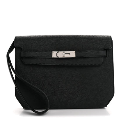 Hermes Togo Kelly Depeches 25 Pouch Black 1 of 8