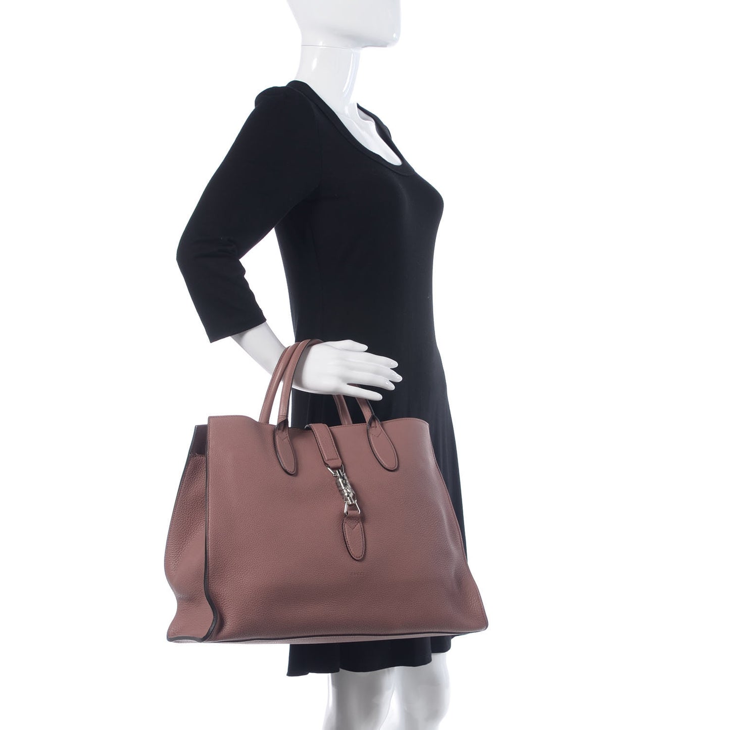 Soft Calfskin Medium Jackie Top Handle Bag Antique Rose