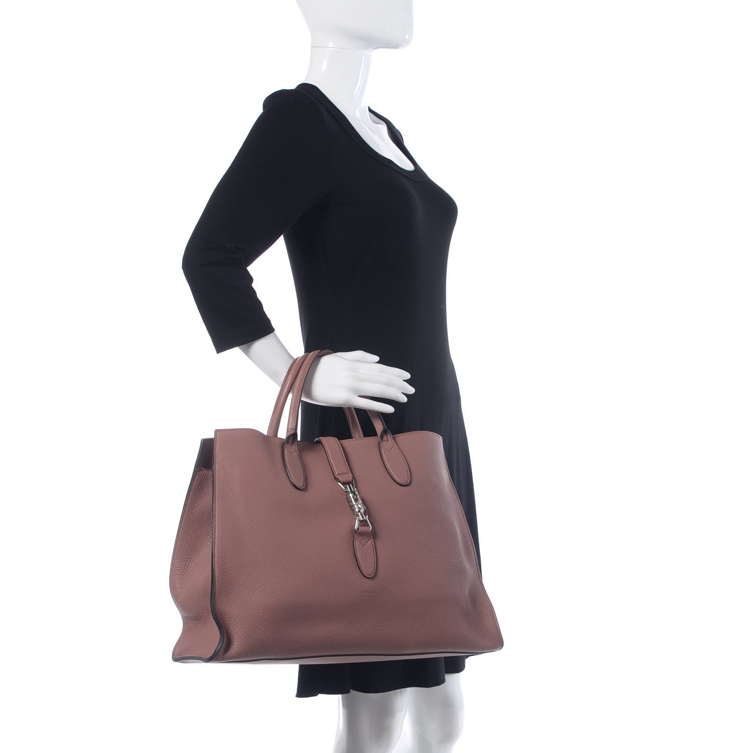 Gucci Soft Calfskin Medium Jackie Top Handle Bag Antique Rose 2 of 9