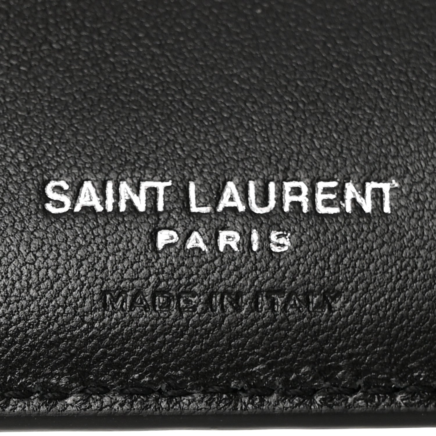 Saint Laurent Calfskin Lambskin Snakeskin Embossed Monogram Fragments Wallet Black White 7 of 9