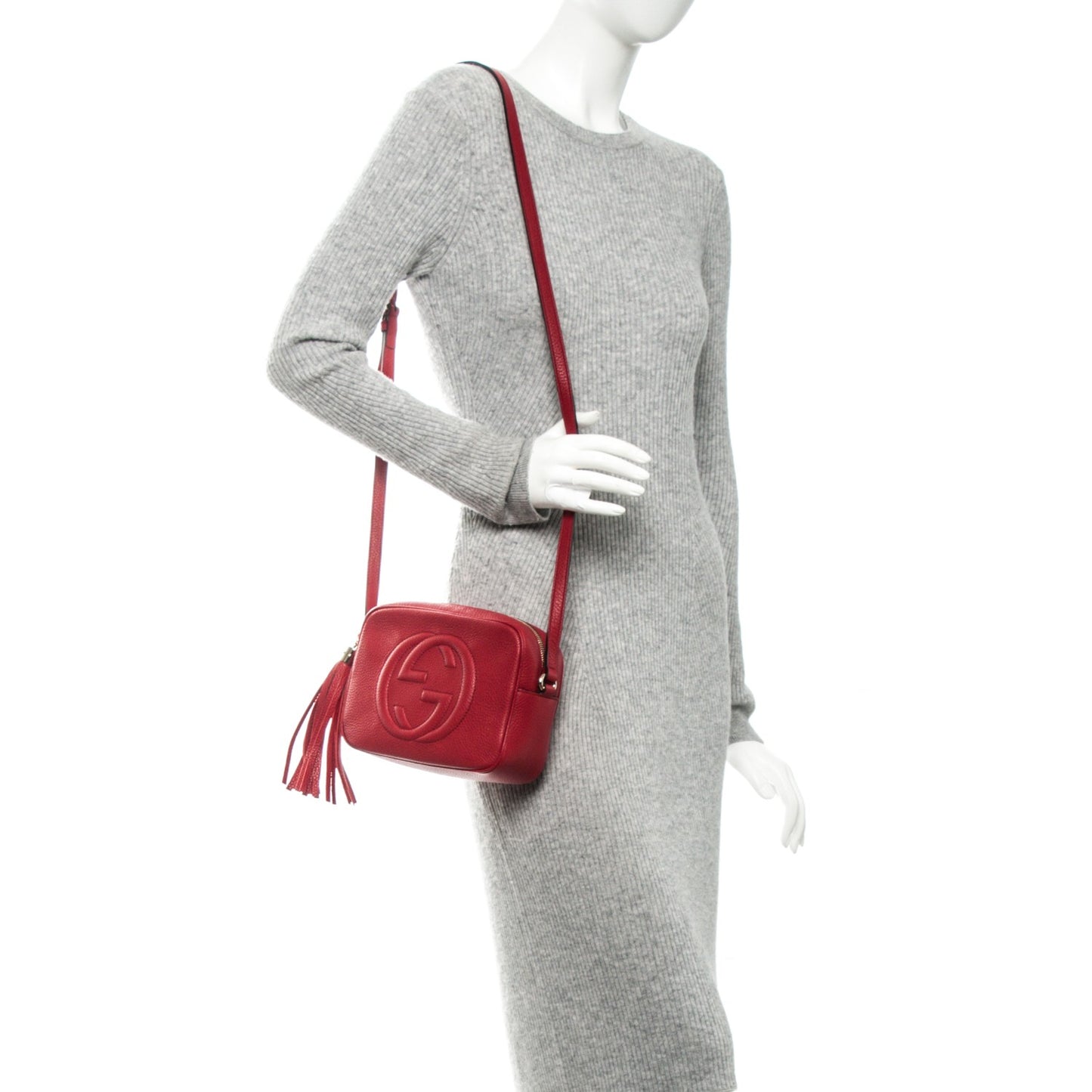 Pebbled Calfskin Small Soho Disco Bag Tabasco Red
