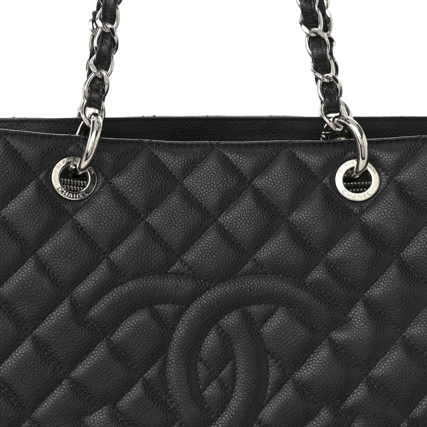 Caviar Quilted XL Grand Shopping Tote GST Black