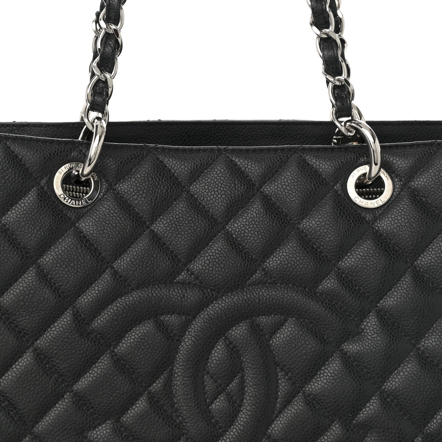 Chanel Caviar Quilted XL Grand Shopping Tote GST Black 8 of 10
