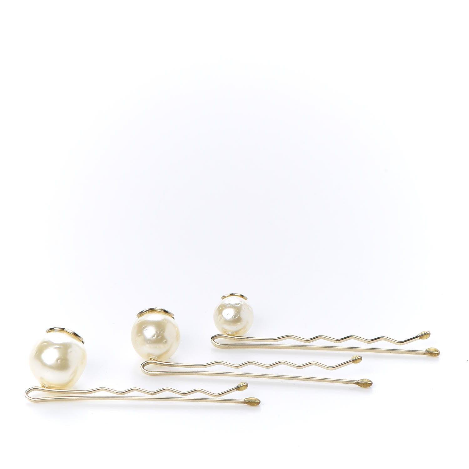 Chanel Pearl CC Hair Clip Barrette Set of 3 3 of 4