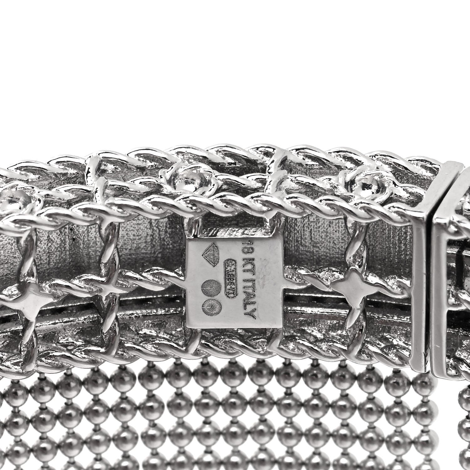 Roberto Coin 18K White Gold Diamond Princess Tassel Bangle Bracelet 5 of 6