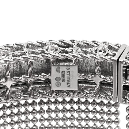 Roberto Coin 18K White Gold Diamond Princess Tassel Bangle Bracelet 5 of 6