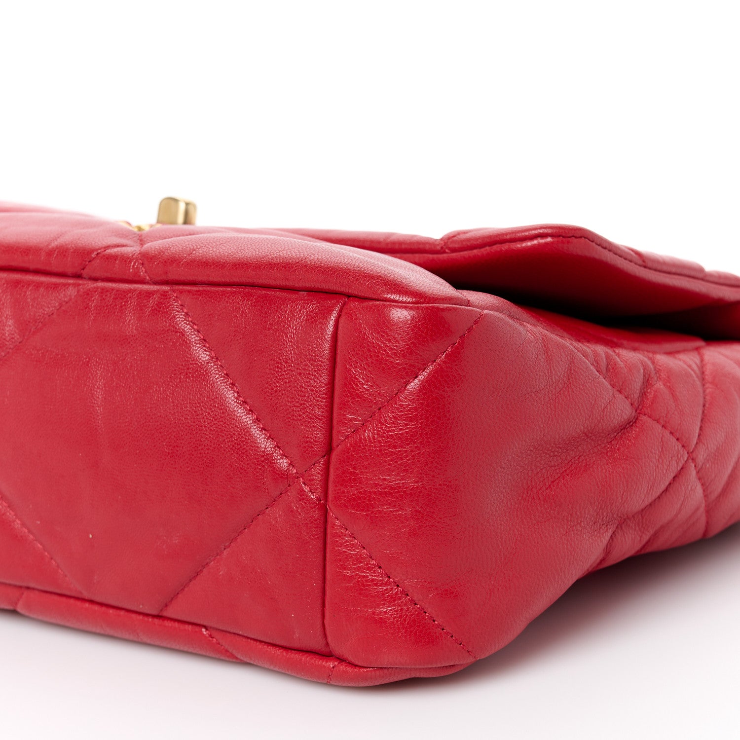 Chanel Goatskin Quilted Large Chanel 19 Flap Red 10 of 10